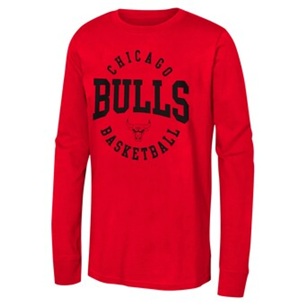 Youth  Red Chicago Bulls Around the Block Long Sleeve T-Shirt