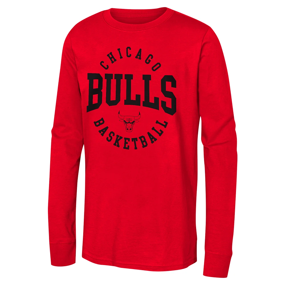 Youth  Red Chicago Bulls Around the Block Long Sleeve T-Shirt