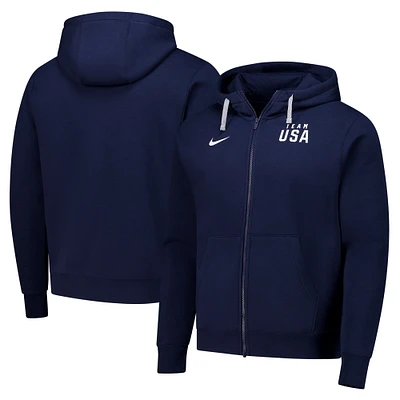 Men's Nike Navy Team USA Club Full-Zip Hoodie Jacket