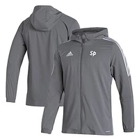 Men's adidas Gray Saint Peter's Peacocks Tiro 21 AEROREADY Full-Zip Hoodie Windbreaker Jacket