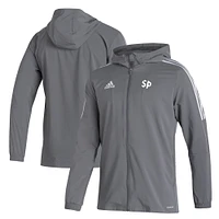 Men's adidas Gray Saint Peter's Peacocks Tiro 21 AEROREADY Full-Zip Hoodie Windbreaker Jacket
