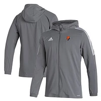 Men's adidas Gray Bucknell Bison Tiro 21 AEROREADY Full-Zip Hoodie Windbreaker Jacket