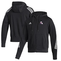 Men's adidas Black Northwestern State Demons Three-Stripe Full-Zip Hoodie