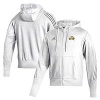 Men's adidas White Northern Kentucky University Norse Three-Stripe Full-Zip Hoodie