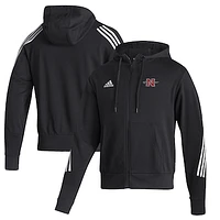 Men's adidas Black Nicholls State Colonels Three-Stripe Full-Zip Hoodie