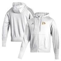 Men's adidas White Winthrop Eagles Three-Stripe Full-Zip Hoodie