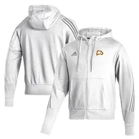 Men's adidas White Winthrop Eagles Three-Stripe Full-Zip Hoodie