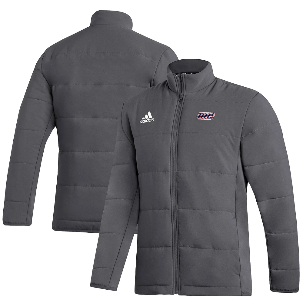 Men's adidas Gray UIC Flames Full-Zip Jacket
