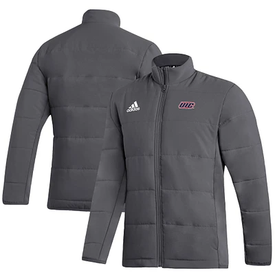 Men's adidas Gray UIC Flames Full-Zip Jacket