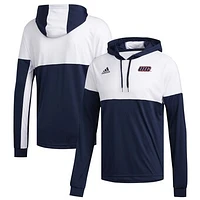 Men's adidas Navy/White UIC Flames Legend Shooter Long Sleeve Hoodie T-Shirt