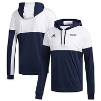 Men's adidas Navy/White UTSA Roadrunners Legend Shooter Long Sleeve Hoodie T-Shirt