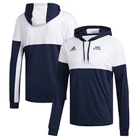 Men's adidas Navy/White Saint Peter's Peacocks Legend Shooter Long Sleeve Hoodie T-Shirt