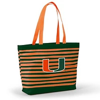 Women's Orange Miami Hurricanes Wavy Striped Tatum Tote Bag