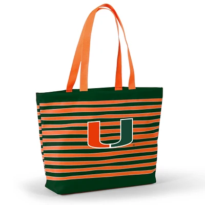 Women's Orange Miami Hurricanes Wavy Striped Tatum Tote Bag