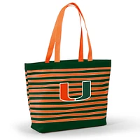 Women's Orange Miami Hurricanes Wavy Striped Tatum Tote Bag