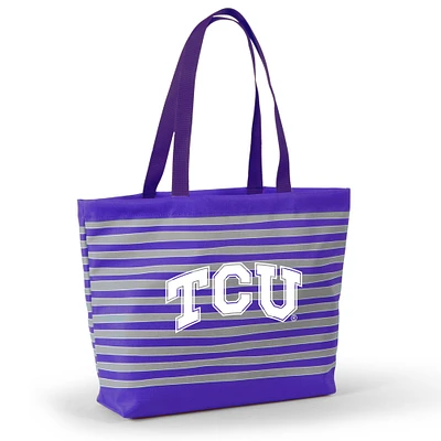 Women's Purple TCU Horned Frogs Wavy Striped Tatum Tote Bag