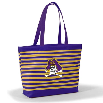 Women's Purple ECU Pirates Wavy Striped Tatum Tote Bag