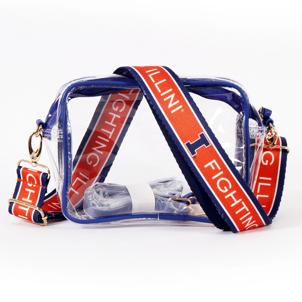 Women's Illinois Fighting Illini Bridget Clear Purse with Logo Strap