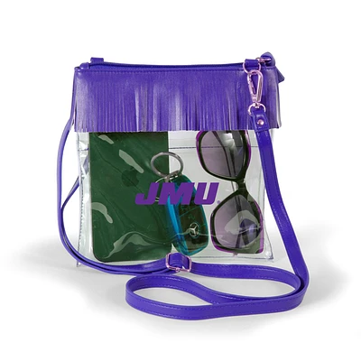 Women's Gold James Madison Dukes Judyann Clear Crossbody with Fringe