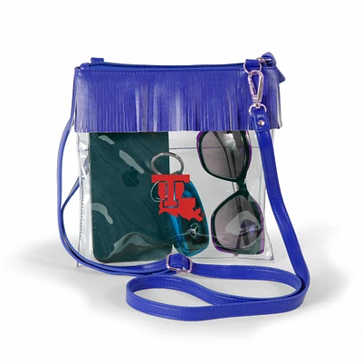 Women's Royal Louisiana Tech Bulldogs Judyann Clear Crossbody with Fringe