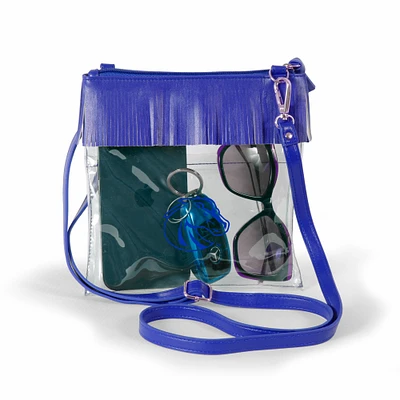 Women's Royal Boise State Broncos Judyann Clear Crossbody with Fringe