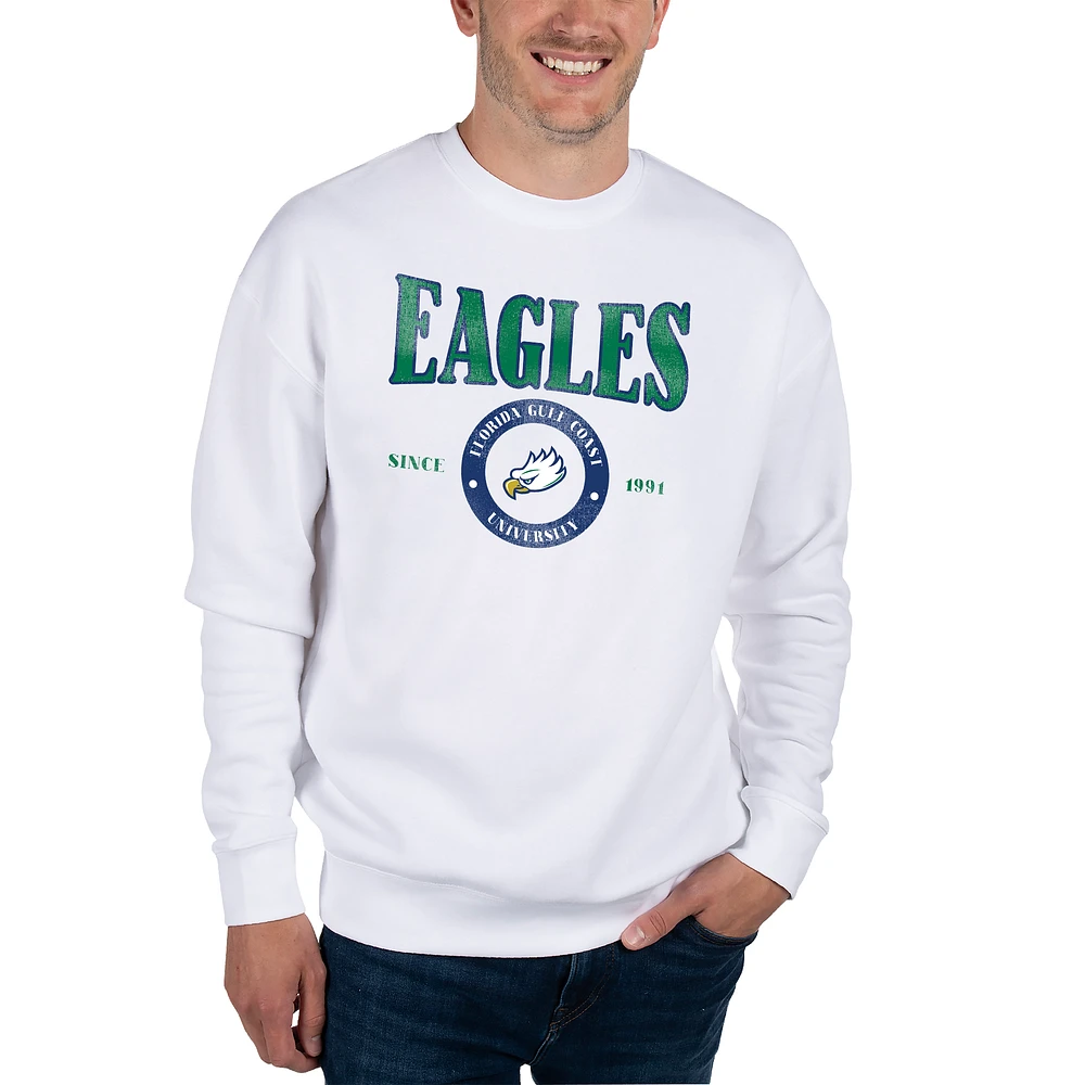 Unisex Uscape Apparel White Florida Gulf Coast Eagles Coastal Fleece Pullover Sweatshirt