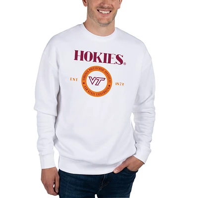 Unisex Uscape Apparel White Virginia Tech Hokies Coastal Fleece Pullover Sweatshirt