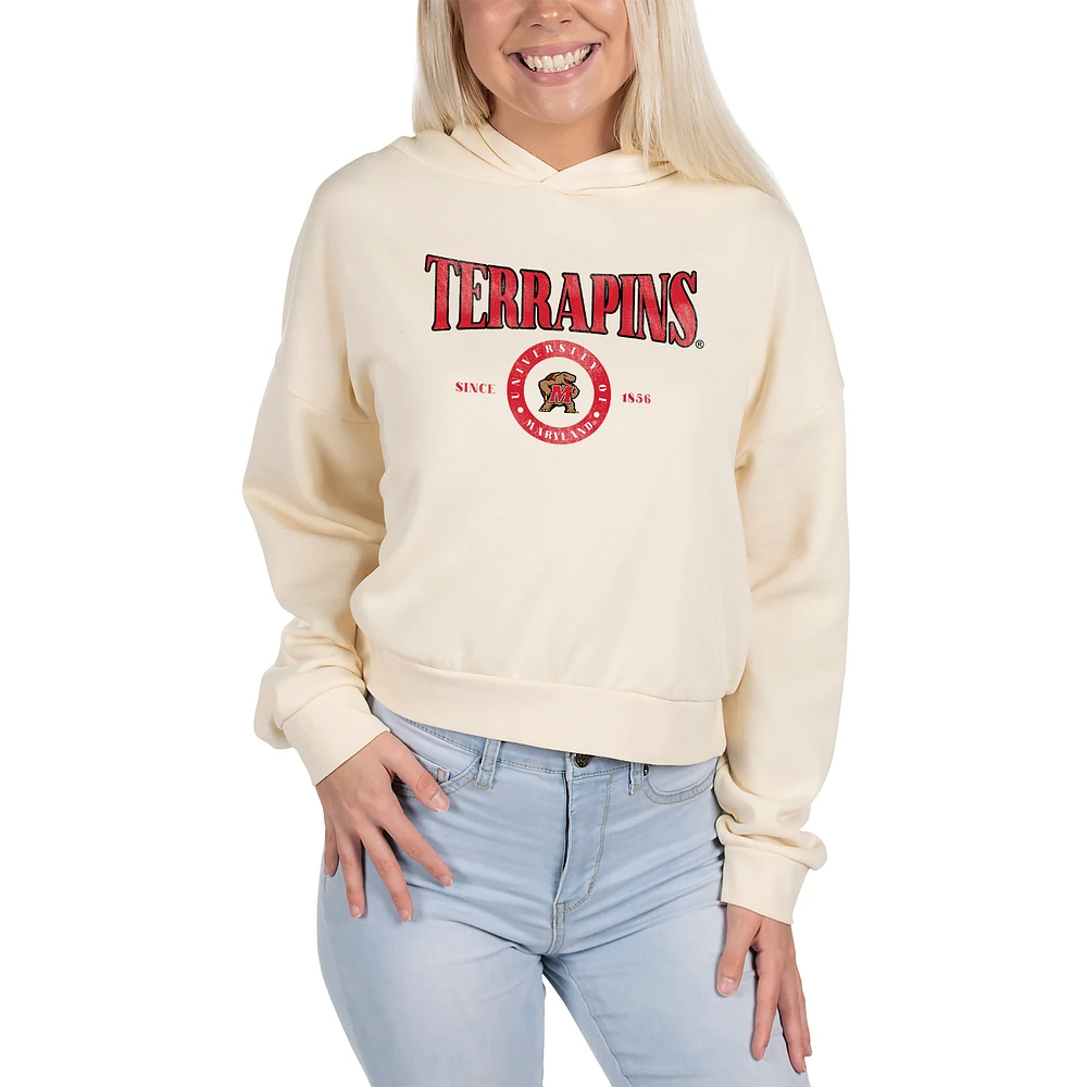 Unisex Uscape Apparel Cream Maryland Terrapins Washed Pullover Hoodie