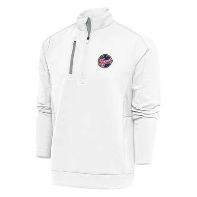 Men's Antigua White Indiana Fever  Generation Quarter-Zip Jacket