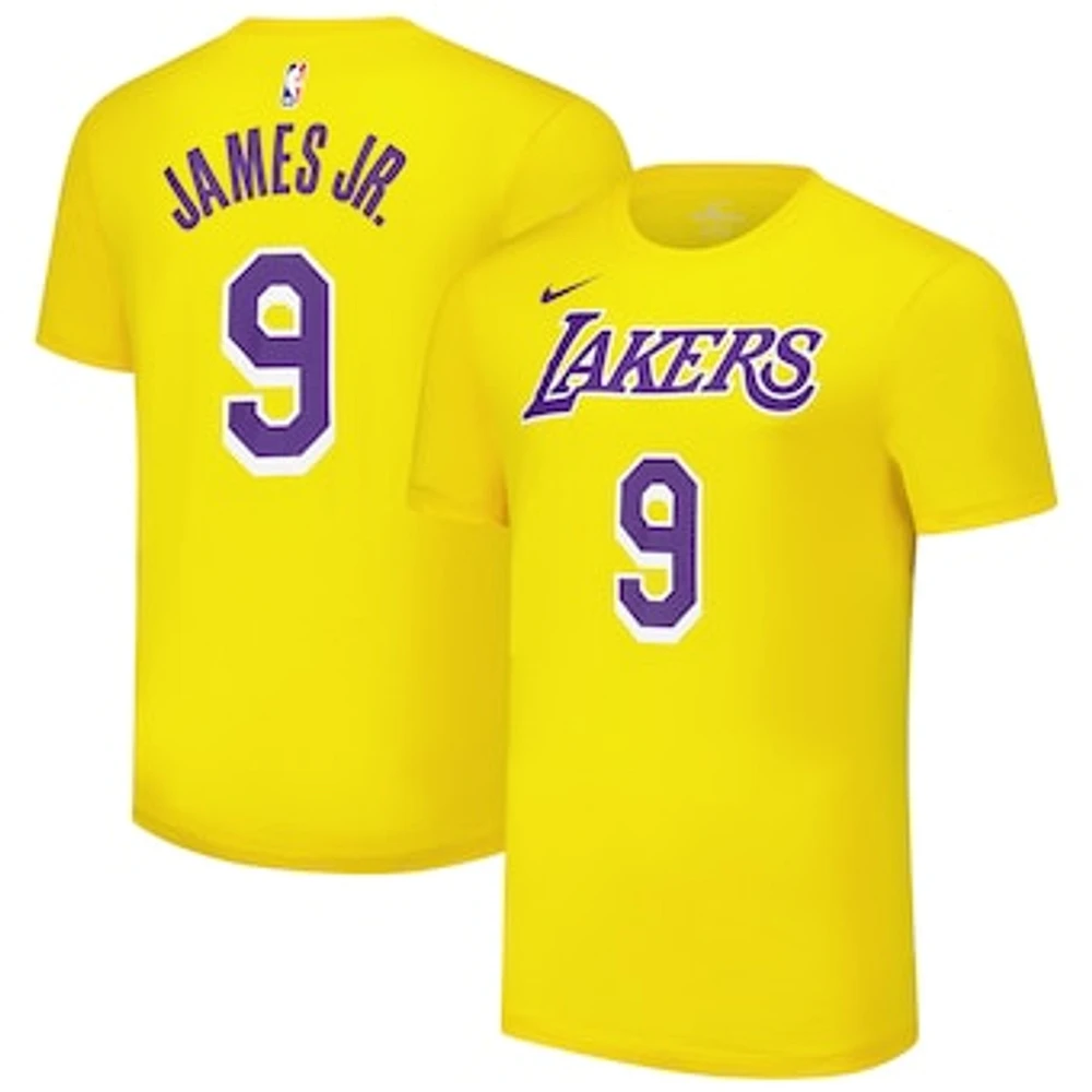 Unisex Nike Bronny James Gold Los Angeles Lakers Name & Number T-Shirt