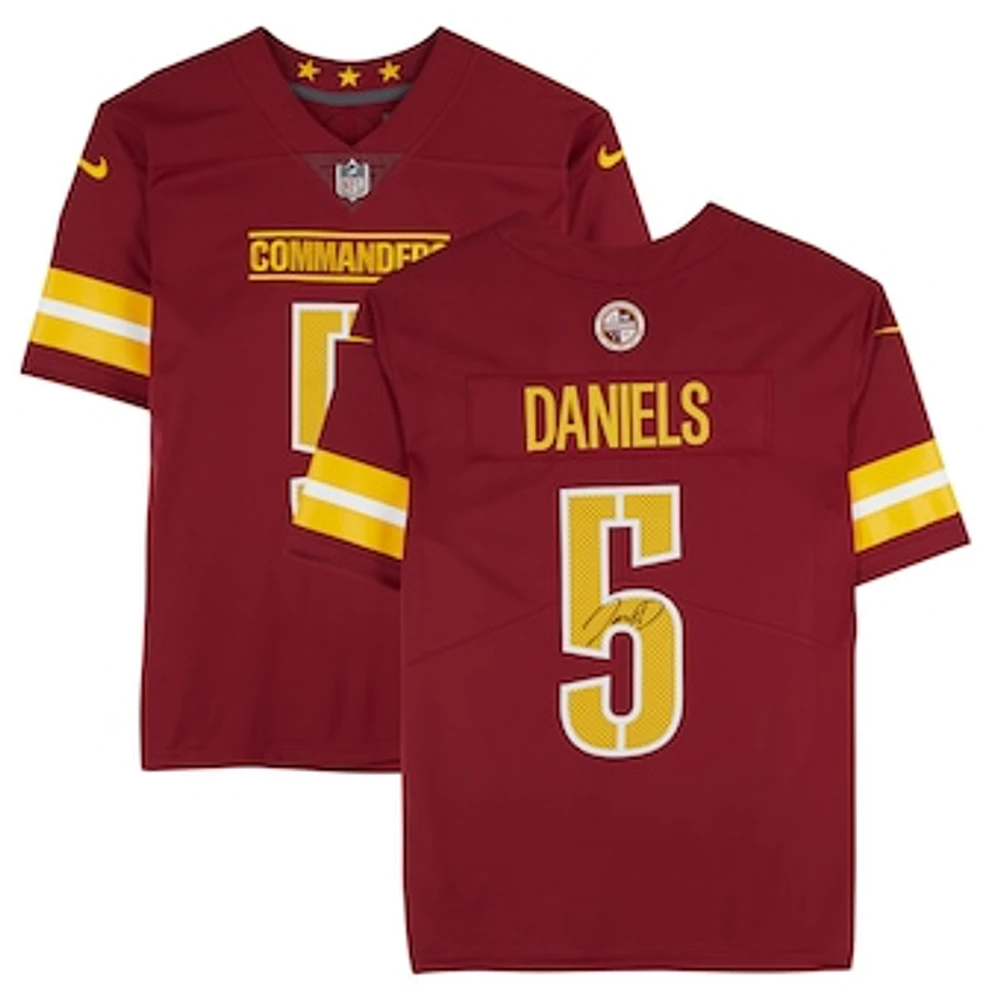 Jayden Daniels Washington Commanders Autographed Burgundy Nike Limited Jersey