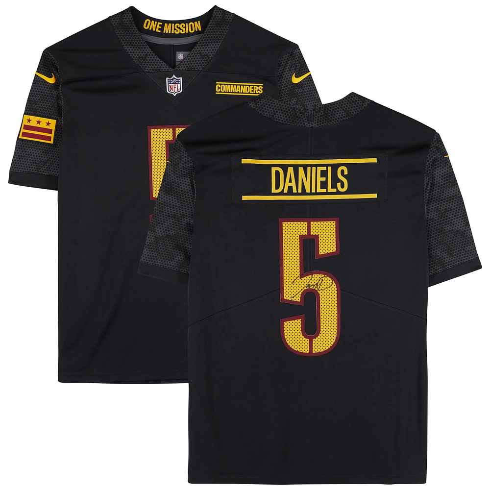 Jayden Daniels Washington Commanders Autographed Black Nike Alternate Limited Jersey