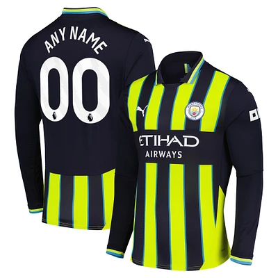 Men's Puma Navy Manchester City 2024/25 Away Replica Long Sleeve Custom Jersey