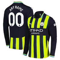 Men's Puma Navy Manchester City 2024/25 Away Replica Long Sleeve Custom Jersey
