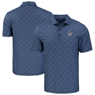 Men's Cutter & Buck Navy St. Louis Cardinals Pike Eco Pebble Print Stretch Recycled Polo