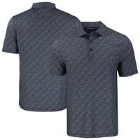 Men's Cutter & Buck Black Tampa Bay Rays Pike Eco Pebble Print Stretch Recycled Polo