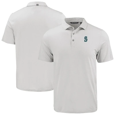 Men's Cutter & Buck White Seattle Mariners Coastline Epic Comfort Eco Recycled Polo