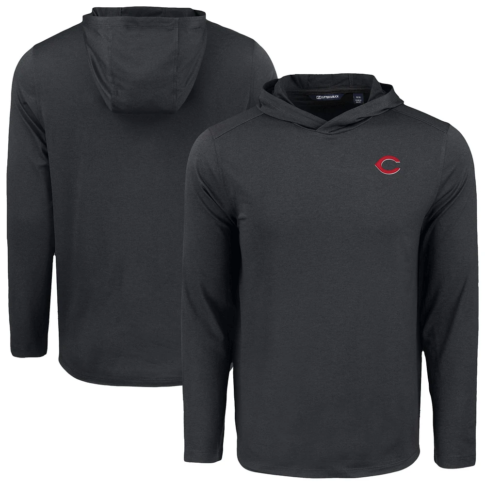 Men's Cutter & Buck Cincinnati Reds Coastline Epic Comfort Recycled Eco Hoodie Long Sleeve T-Shirt