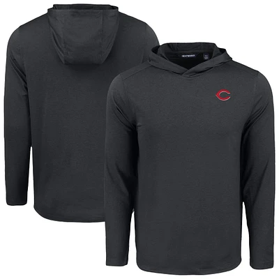 Men's Cutter & Buck Cincinnati Reds Coastline Epic Comfort Recycled Eco Hoodie Long Sleeve T-Shirt