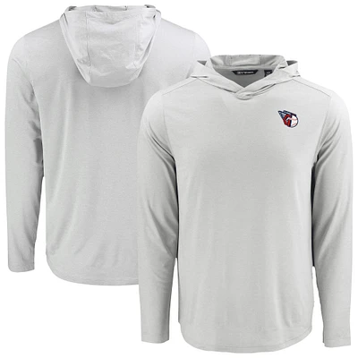 Men's Cutter & Buck Cleveland Guardians Coastline Epic Comfort Recycled Eco Hoodie Long Sleeve T-Shirt