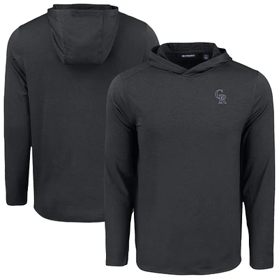 Men's Cutter & Buck Black Colorado Rockies Coastline Epic Comfort Recycled Eco Hoodie Long Sleeve T-Shirt
