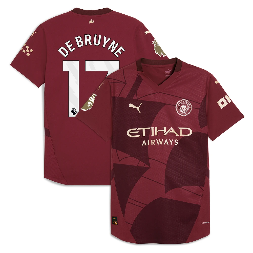 Men's Puma Kevin De Bruyne Burgundy Manchester City 2024/25 Third Authentic Player Jersey