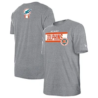 Men's New Era  Grey Miami Dolphins 3rd Down Domestic T-Shirt