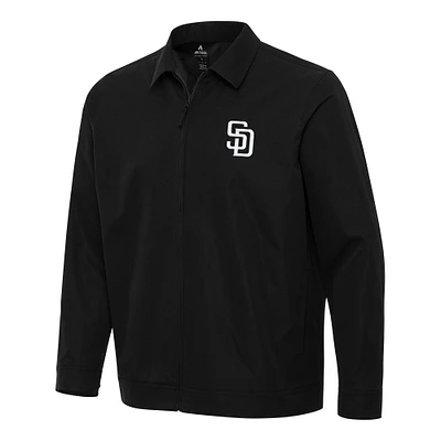Men's Antigua Black San Diego Padres Pivot Full-Zip Jacket