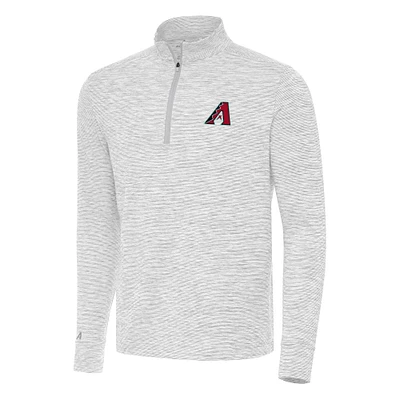 Men's Antigua Gray/White Arizona Diamondbacks Cause Quarter-Zip Top