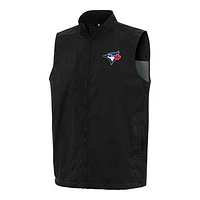 Men's Antigua Black Toronto Blue Jays Brisk Full-Zip Vest