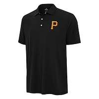 Men's Antigua Black Pittsburgh Pirates Western Polo