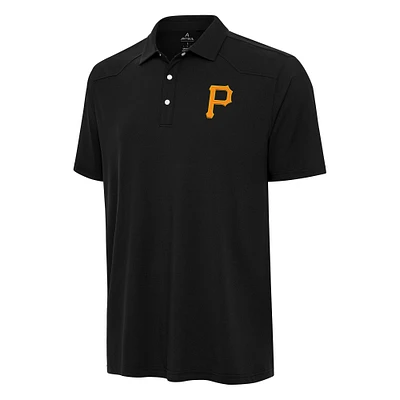 Men's Antigua Black Pittsburgh Pirates Western Polo