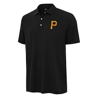 Men's Antigua Black Pittsburgh Pirates Western Polo