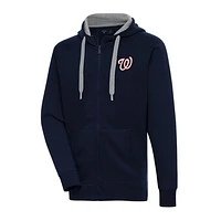 Men's Antigua Navy Washington Nationals Big & Tall Victory Full-Zip Hoodie Jacket